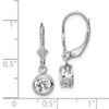 Lex & Lu Sterling Silver 6mm Round CZ Leverback Earrings - 4 - Lex & Lu