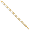 Lex & Lu 14k Yellow Gold Solid Triple Link Charm Bracelet LAL92606- 2 - Lex & Lu