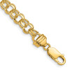 Lex & Lu 14k Yellow Gold 6.5mm Solid Double Link Charm Bracelet - Lex & Lu