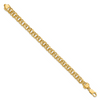 Lex & Lu 14k Yellow Gold 7.5mm Solid Double Link Charm Bracelet- 2 - Lex & Lu