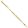 Lex & Lu 14k Yellow Gold 5.5mm Hollow Double Link Charm Bracelet- 2 - Lex & Lu