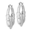 Lex & Lu Sterling Silver w/Rhodium Claddagh Hoop Earrings - 2 - Lex & Lu