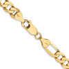 Lex & Lu 14k Yellow Gold 7mm Flat Figaro Chain Necklace or Bracelet- 4 - Lex & Lu