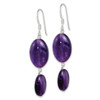 Lex & Lu Sterling Silver Amethyst and Dark Purple Jade Earrings - 2 - Lex & Lu