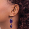 Lex & Lu Sterling Silver Amethyst and Dark Purple Jade Earrings - 3 - Lex & Lu