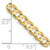 Lex & Lu 14k Yellow Gold 4.5mm Open Concave Curb Chain Necklace or Bracelet- 5 - Lex & Lu