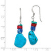 Lex & Lu Sterling Silver Red Coral/Howlite/Lapis & Turquoise Dangle Earrings - 4 - Lex & Lu