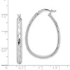 Lex & Lu Sterling Silver 4mm Grooved Oval Hoop Earrings - 4 - Lex & Lu