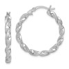 Lex & Lu Sterling Silver w/Rhodium Twist 30mm Hoop Earrings - Lex & Lu