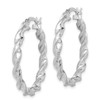 Lex & Lu Sterling Silver w/Rhodium Twist 30mm Hoop Earrings - 2 - Lex & Lu