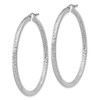 Lex & Lu Sterling Silver D/C 3x50mm Hoop Earrings - 2 - Lex & Lu