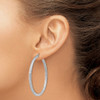 Lex & Lu Sterling Silver D/C 3x50mm Hoop Earrings - 3 - Lex & Lu