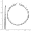 Lex & Lu Sterling Silver D/C 3x50mm Hoop Earrings - 4 - Lex & Lu