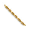 Lex & Lu 14k Yellow Gold 1.3mm Solid D/C Rope Chain Necklace or Bracelet - Lex & Lu