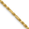 Lex & Lu 14k Yellow Gold 2.25mm Milano Rope Chain Necklace - Lex & Lu