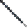 Lex & Lu 14k Yellow Gold 7-8mm Round Blk Saltwater Akoya Cultured Pearl Necklace - Lex & Lu