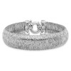 Lex & Lu Sterling Silver Polished and Textured Graduated NecklaceCollar- 3 - Lex & Lu
