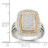 Lex & Lu 14k Yellow Gold w/Sterling Silver Diamond Ring LAL93255- 4 - Lex & Lu