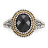 Lex & Lu 14k Yellow Gold w/Sterling Silver Two-tone 14k/Silver w/Black Onyx Ring- 5 - Lex & Lu