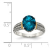 Lex & Lu 14k Yellow Gold w/Sterling Silver London Blue Topaz Ring LAL93303- 4 - Lex & Lu