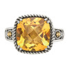 Lex & Lu 14k Yellow Gold w/Sterling Silver Citrine Ring LAL93333- 5 - Lex & Lu