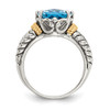 Lex & Lu 14k Yellow Gold w/Sterling Silver Swiss Blue Topaz Ring LAL93373- 2 - Lex & Lu