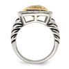 Lex & Lu 14k Yellow Gold w/Sterling Silver Lemon Quartz & Diamond Ring- 2 - Lex & Lu