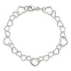 Lex & Lu Sterling Silver Polished Fancy Link Heart Bracelet 7.5'' - 4 - Lex & Lu