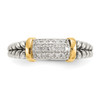 Lex & Lu 14k Yellow Gold w/Sterling Silver Diamond Ring LAL93391- 5 - Lex & Lu