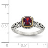 Lex & Lu 14k Yellow Gold w/Sterling Silver Garnet Ring LAL93409- 4 - Lex & Lu