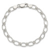 Lex & Lu Sterling Silver Polished Oval Link Bracelet 7.5'' LAL9342 - 4 - Lex & Lu