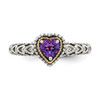 Lex & Lu 14k Yellow Gold w/Sterling Silver Amethyst Ring LAL93421- 5 - Lex & Lu