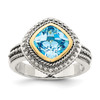 Lex & Lu 14k Yellow Gold w/Sterling Silver Blue Topaz Ring LAL93443 - Lex & Lu