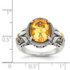 Lex & Lu 14k Yellow Gold w/Sterling Silver Citrine Ring LAL93455- 4 - Lex & Lu