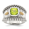 Lex & Lu 14k Yellow Gold w/Sterling Silver Peridot Ring LAL93460 - Lex & Lu