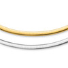 Lex & Lu 14k Two-tone Gold 6mm Reversible & Yellow Domed Omega Necklace - Lex & Lu