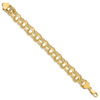 Lex & Lu 14k Yellow Gold Triple Link Charm Bracelet LAL93598- 2 - Lex & Lu