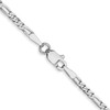 Lex & Lu 14k White Gold 2.4mm Flat Figaro Chain Necklace, Bracelett or Anklet- 4 - Lex & Lu