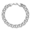 Lex & Lu 14k White Gold Lite 8mm Double Link Charm Bracelete- 3 - Lex & Lu