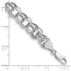 Lex & Lu 14k White Gold Lite 8mm Double Link Charm Bracelete- 4 - Lex & Lu