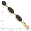 Lex & Lu 14k Yellow Gold Onyx Bracelet LAL93750- 3 - Lex & Lu