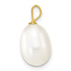 Lex & Lu 14k Yellow Gold 8-9mm Egg FW Cultured Rice Pearl Pendant - 2 - Lex & Lu