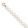 Lex & Lu 14k Yellow Gold 5-6mm Egg FW Cultured Pearl Necklace or Bracelet- 3 - Lex & Lu