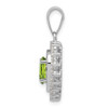 Lex & Lu Sterling Silver Peridot & CZ Pendant - 2 - Lex & Lu