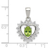 Lex & Lu Sterling Silver Peridot & CZ Pendant - 3 - Lex & Lu