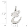 Lex & Lu Sterling Silver Medium Fancy Script Initial E Charm - 3 - Lex & Lu