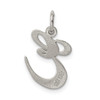 Lex & Lu Sterling Silver Medium Fancy Script Initial E Charm - 4 - Lex & Lu