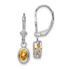 Lex & Lu Sterling Silver 7x5mm Oval Citrine Leverback Earrings - Lex & Lu