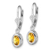 Lex & Lu Sterling Silver 7x5mm Oval Citrine Leverback Earrings - 2 - Lex & Lu