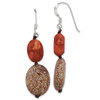 Lex & Lu Sterling Silver Red Reconstructed Stone & Red ZeBraceletJasper Earrings - Lex & Lu